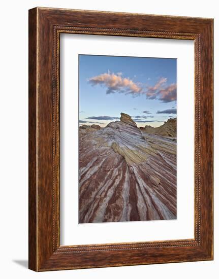 Red and White Sandstone Stripes at Sunrise-James-Framed Photographic Print