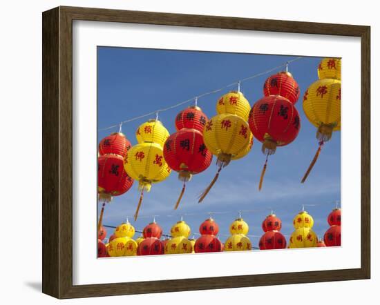 Red and Yellow Chinese Lanterns Hung for New Years, Kek Lok Si Temple, Island of Penang, Malaysia-Cindy Miller Hopkins-Framed Photographic Print