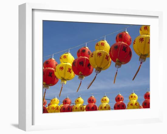 Red and Yellow Chinese Lanterns Hung for New Years, Kek Lok Si Temple, Island of Penang, Malaysia-Cindy Miller Hopkins-Framed Photographic Print