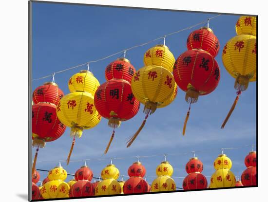 Red and Yellow Chinese Lanterns Hung for New Years, Kek Lok Si Temple, Island of Penang, Malaysia-Cindy Miller Hopkins-Mounted Photographic Print