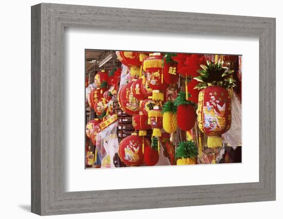 Red and Yellow Lanterns for Sale at Chinese Lantern Shop in Georgetown, Penang, Malaysia-Charcrit Boonsom-Framed Photographic Print