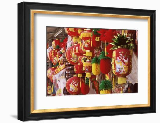 Red and Yellow Lanterns for Sale at Chinese Lantern Shop in Georgetown, Penang, Malaysia-Charcrit Boonsom-Framed Photographic Print