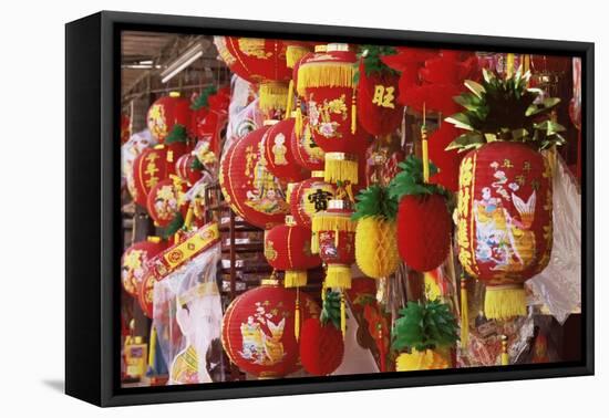 Red and Yellow Lanterns for Sale at Chinese Lantern Shop in Georgetown, Penang, Malaysia-Charcrit Boonsom-Framed Premier Image Canvas