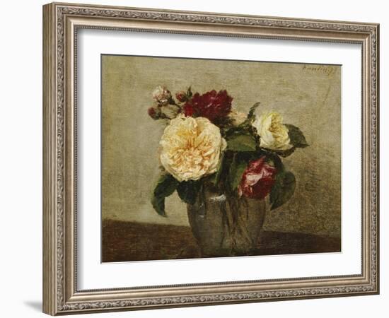 Red and Yellow Roses, 1879-Henri Fantin-Latour-Framed Giclee Print