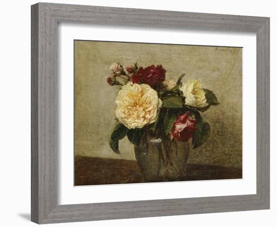 Red and Yellow Roses, 1879-Henri Fantin-Latour-Framed Giclee Print