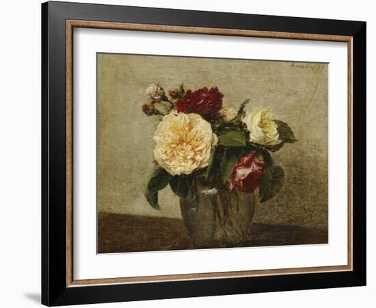 Red and Yellow Roses, 1879-Henri Fantin-Latour-Framed Giclee Print