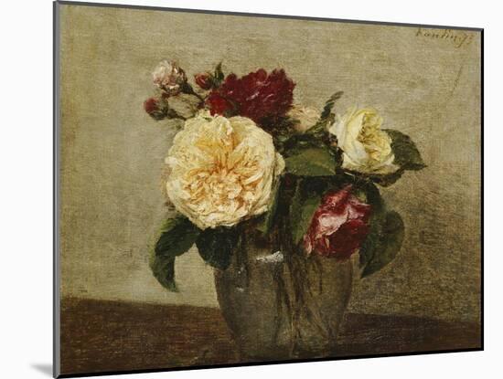 Red and Yellow Roses, 1879-Henri Fantin-Latour-Mounted Giclee Print
