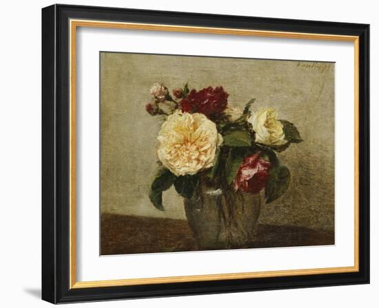 Red and Yellow Roses, 1879-Henri Fantin-Latour-Framed Giclee Print