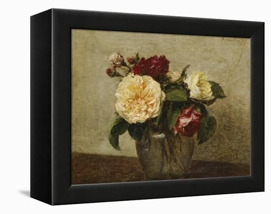 Red and Yellow Roses, 1879-Henri Fantin-Latour-Framed Premier Image Canvas