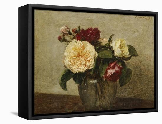 Red and Yellow Roses, 1879-Henri Fantin-Latour-Framed Premier Image Canvas