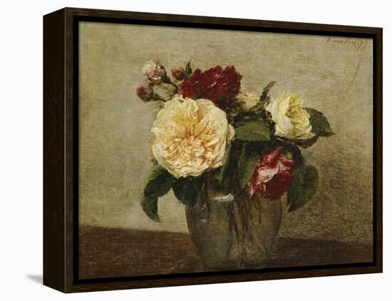 Red and Yellow Roses, 1879-Henri Fantin-Latour-Framed Premier Image Canvas