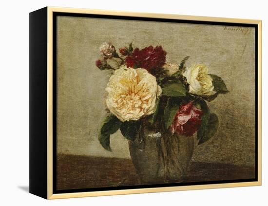 Red and Yellow Roses, 1879-Henri Fantin-Latour-Framed Premier Image Canvas