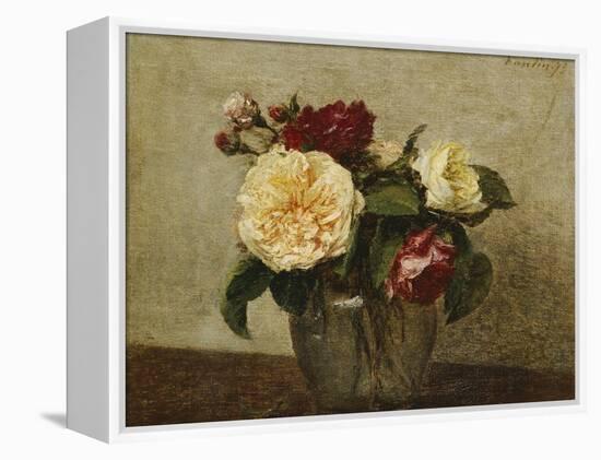 Red and Yellow Roses, 1879-Henri Fantin-Latour-Framed Premier Image Canvas