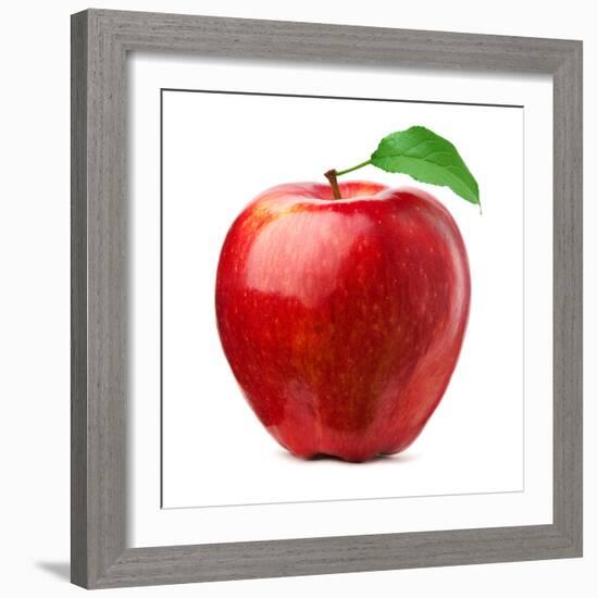 Red Apple on White Background-Alex Staroseltsev-Framed Photographic Print