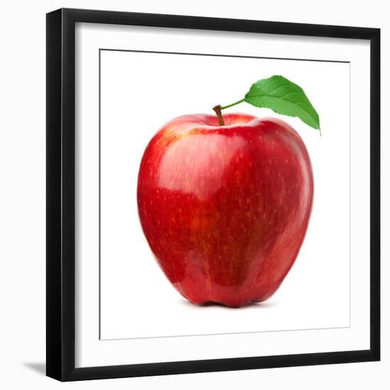 Red Apple on White Background-Alex Staroseltsev-Framed Photographic Print