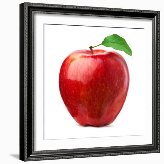 Red Apple on White Background-Alex Staroseltsev-Framed Photographic Print