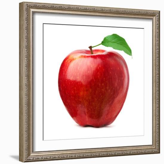 Red Apple on White Background-Alex Staroseltsev-Framed Premium Photographic Print