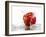 Red Apple with Splashing Water-Michael Löffler-Framed Photographic Print