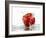 Red Apple with Splashing Water-Michael Löffler-Framed Photographic Print