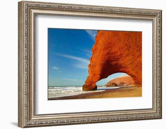 Red Archs on Atlantic Ocean Coast. Marocco-SJ Travel Photo and Video-Framed Photographic Print
