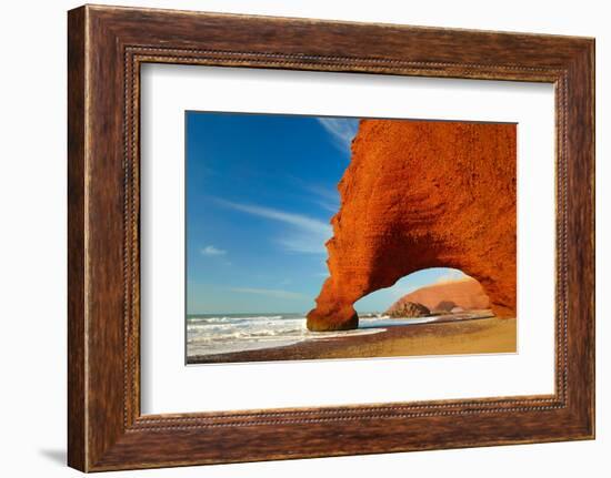 Red Archs on Atlantic Ocean Coast. Marocco-SJ Travel Photo and Video-Framed Photographic Print