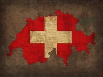 Switzerland Country Flag Map-Red Atlas Designs-Giclee Print