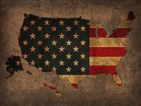 Usa Country Flag Map-Red Atlas Designs-Giclee Print