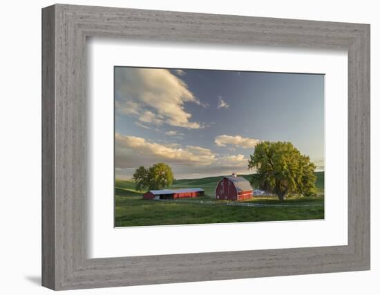 Red Barn at Sunset, Palouse Region of Eastern Washington-Adam Jones-Framed Photographic Print