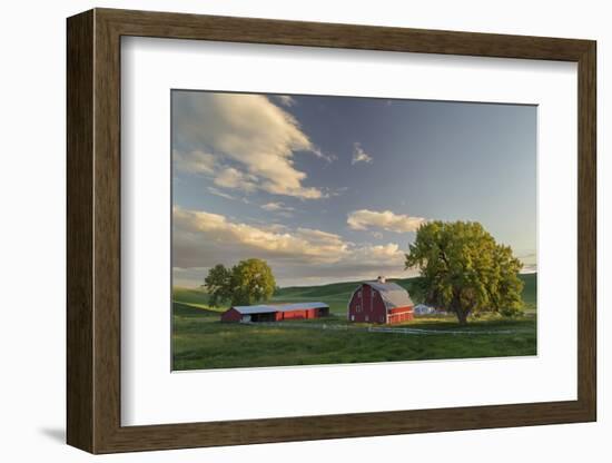 Red Barn at Sunset, Palouse Region of Eastern Washington-Adam Jones-Framed Photographic Print