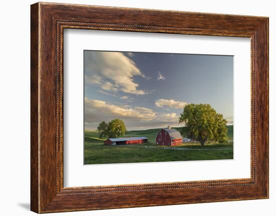 Red Barn at Sunset, Palouse Region of Eastern Washington-Adam Jones-Framed Photographic Print