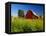 Red Barn in Long Grass-Bob Krist-Framed Premier Image Canvas