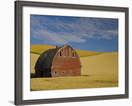 Red Barn in Wheat Field-Darrell Gulin-Framed Photographic Print