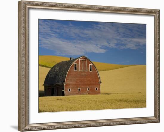 Red Barn in Wheat Field-Darrell Gulin-Framed Photographic Print