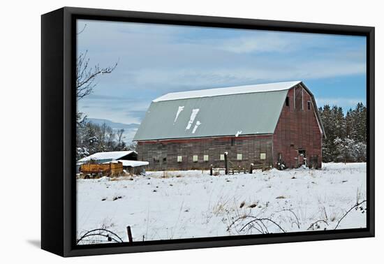 Red Barn in Winter-Dana Styber-Framed Premier Image Canvas