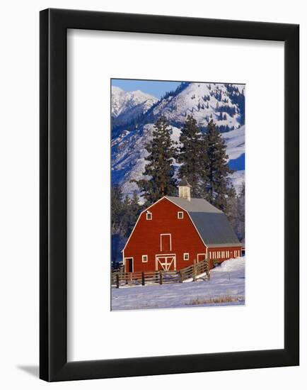 Red Barn in Winter-Darrell Gulin-Framed Photographic Print