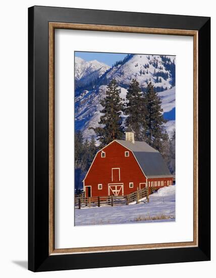 Red Barn in Winter-Darrell Gulin-Framed Photographic Print