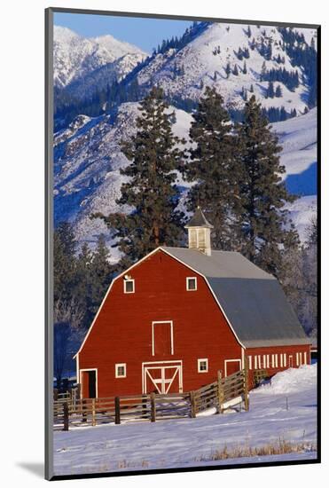 Red Barn in Winter-Darrell Gulin-Mounted Photographic Print