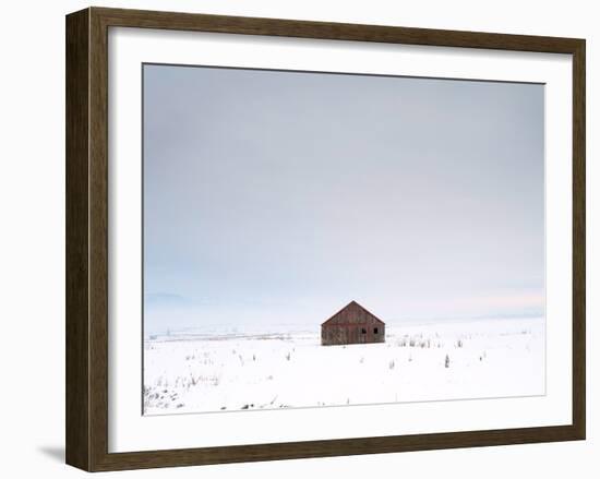 Red Barn near Hamilton Montana-Jason Savage-Framed Art Print