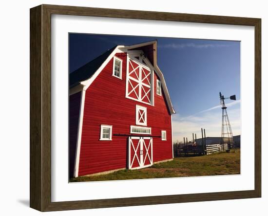 Red Barn, North Battleford, Saskatchewan, Canada-Walter Bibikow-Framed Photographic Print