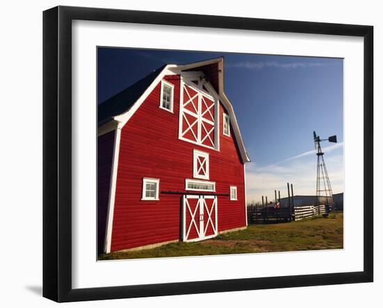 Red Barn, North Battleford, Saskatchewan, Canada-Walter Bibikow-Framed Photographic Print