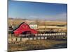 Red Barn, Pincher Creek, Alberta, Canada-Walter Bibikow-Mounted Photographic Print