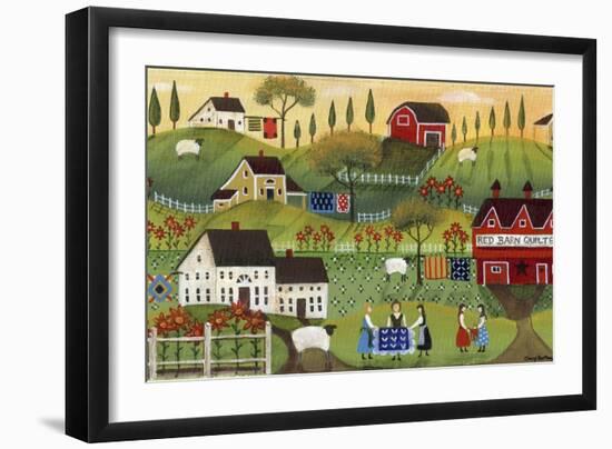 Red Barn Quilters-Cheryl Bartley-Framed Giclee Print