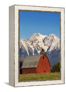 Red Barn Sits Below Mcdonald Peak in the Mission Valley, Montana, Usa-Chuck Haney-Framed Premier Image Canvas