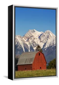 Red Barn Sits Below Mcdonald Peak in the Mission Valley, Montana, Usa-Chuck Haney-Framed Premier Image Canvas