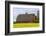 Red barn surrounded by canola in the Flathead Valley, Montana, USA-Chuck Haney-Framed Photographic Print