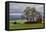 Red Barn under Stormy Skies with Green Peas, Palouse, Washington, USA-Jaynes Gallery-Framed Premier Image Canvas