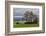 Red Barn under Stormy Skies with Green Peas, Palouse, Washington, USA-Jaynes Gallery-Framed Photographic Print