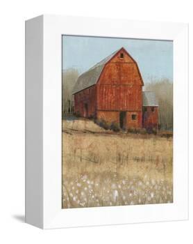 Red Barn View I-Tim O'toole-Framed Stretched Canvas