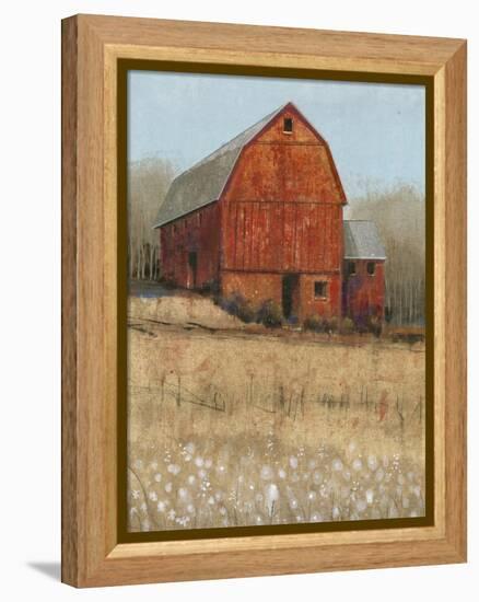 Red Barn View I-Tim O'toole-Framed Stretched Canvas