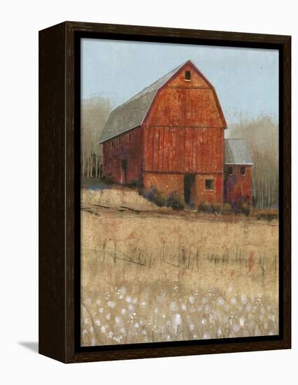 Red Barn View I-Tim O'toole-Framed Stretched Canvas